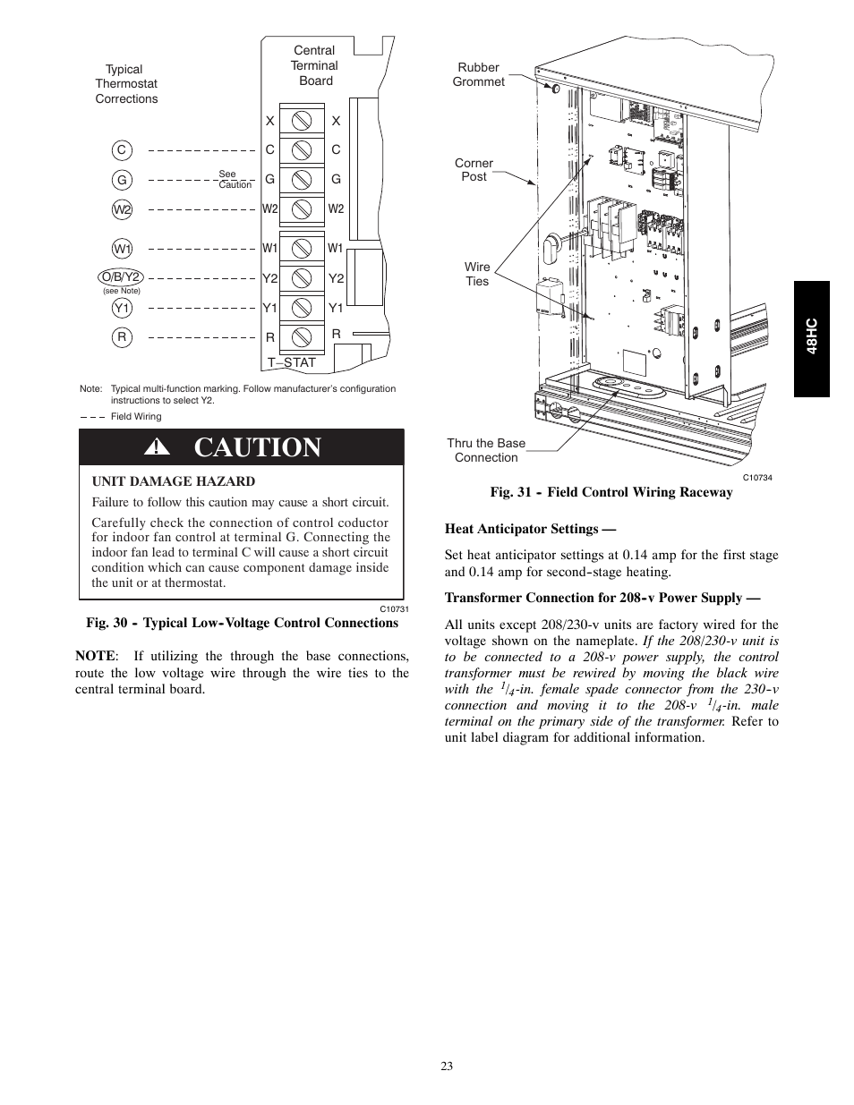 Caution | Carrier SINGLE PACKAGE ROOFTOP 48HC User Manual | Page 23 / 52