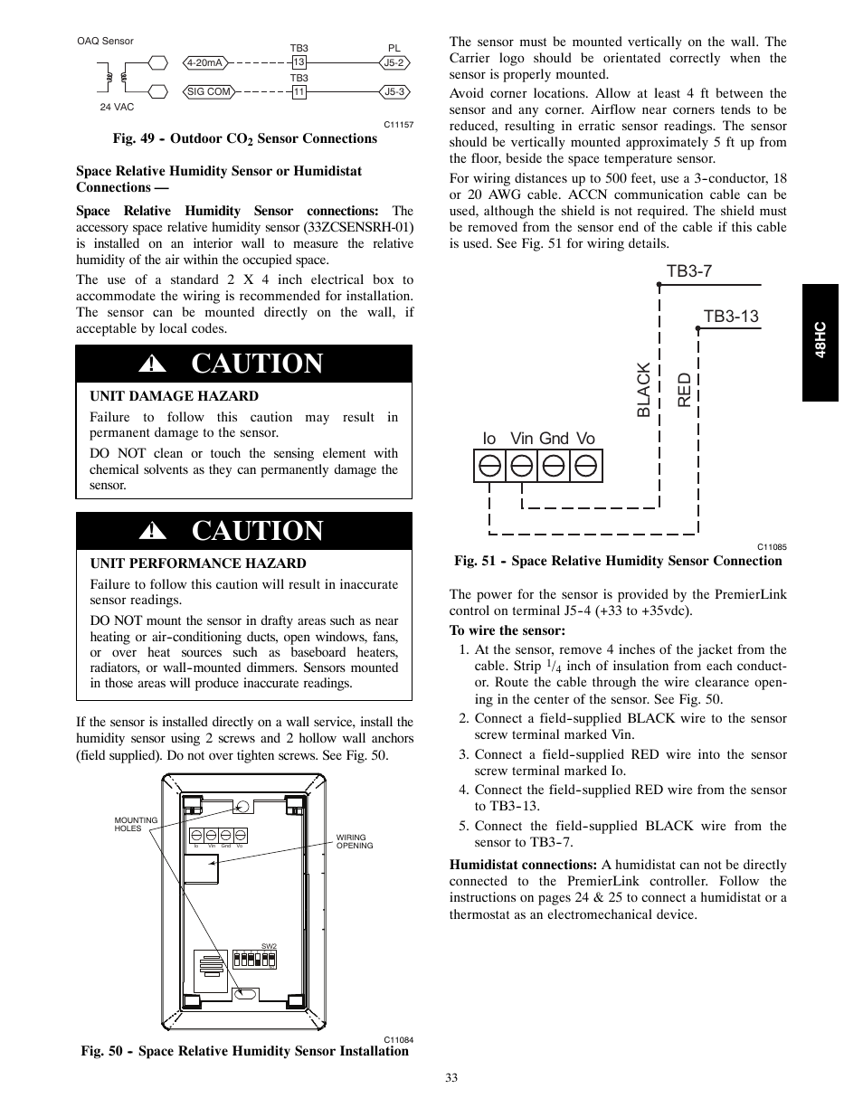Caution | Carrier SINGLE PACKAGE ROOFTOP 48HC User Manual | Page 33 / 52