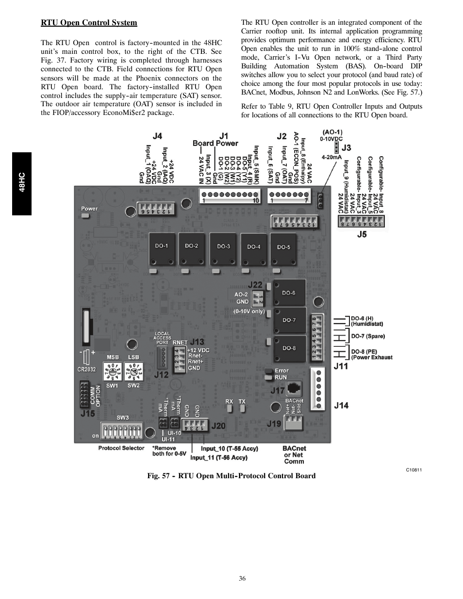 Carrier SINGLE PACKAGE ROOFTOP 48HC User Manual | Page 36 / 52