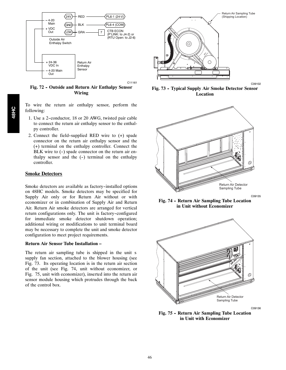 Smoke detectors | Carrier SINGLE PACKAGE ROOFTOP 48HC User Manual | Page 46 / 52