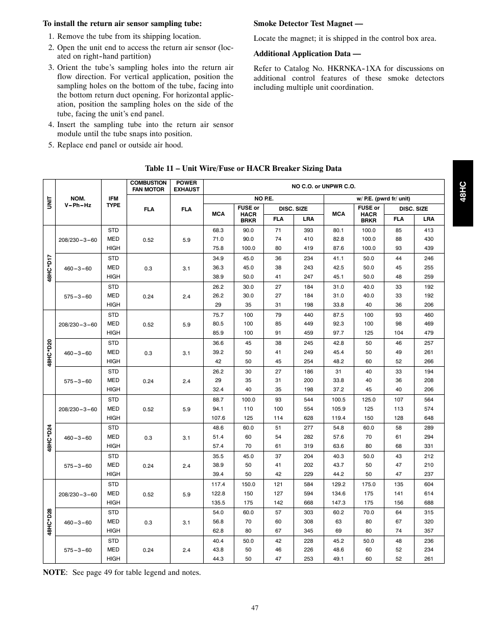 Carrier SINGLE PACKAGE ROOFTOP 48HC User Manual | Page 47 / 52