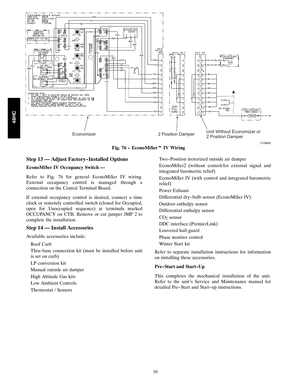 Carrier SINGLE PACKAGE ROOFTOP 48HC User Manual | Page 50 / 52
