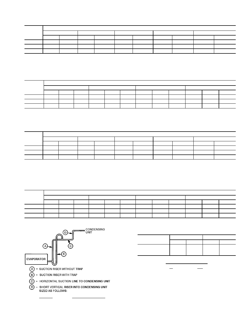 Double suction risers — 60 hz, Double suction risers — 50 hz, Maximum liquid lift | Carrier 38AKS028-044 User Manual | Page 5 / 24