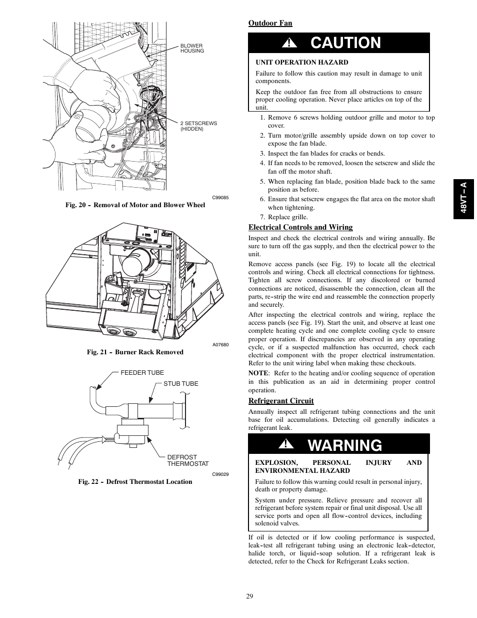 Caution, Warning | Carrier 48VT(N) User Manual | Page 29 / 38