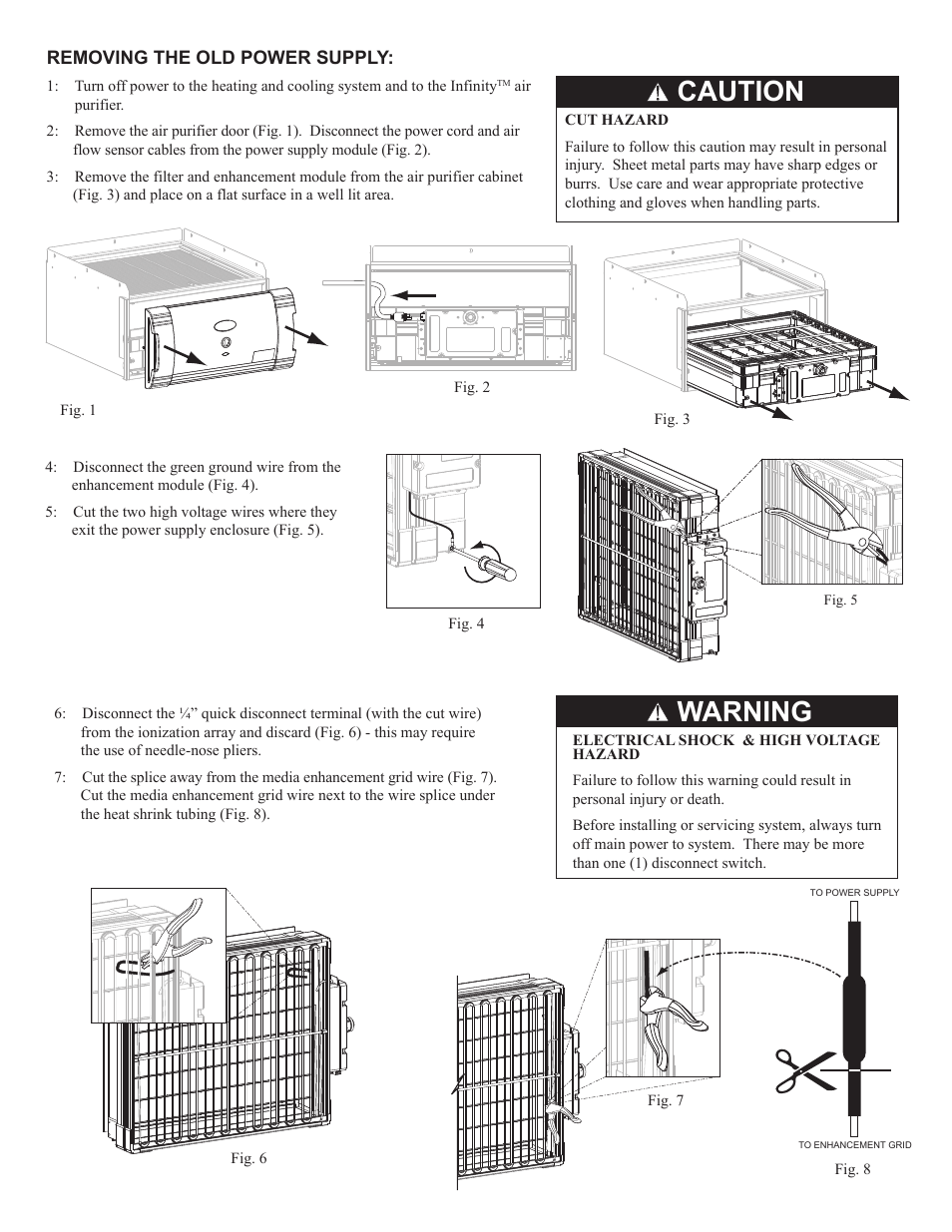 Warning, Caution | Carrier INFINITY KIT63000 User Manual | Page 2 / 4