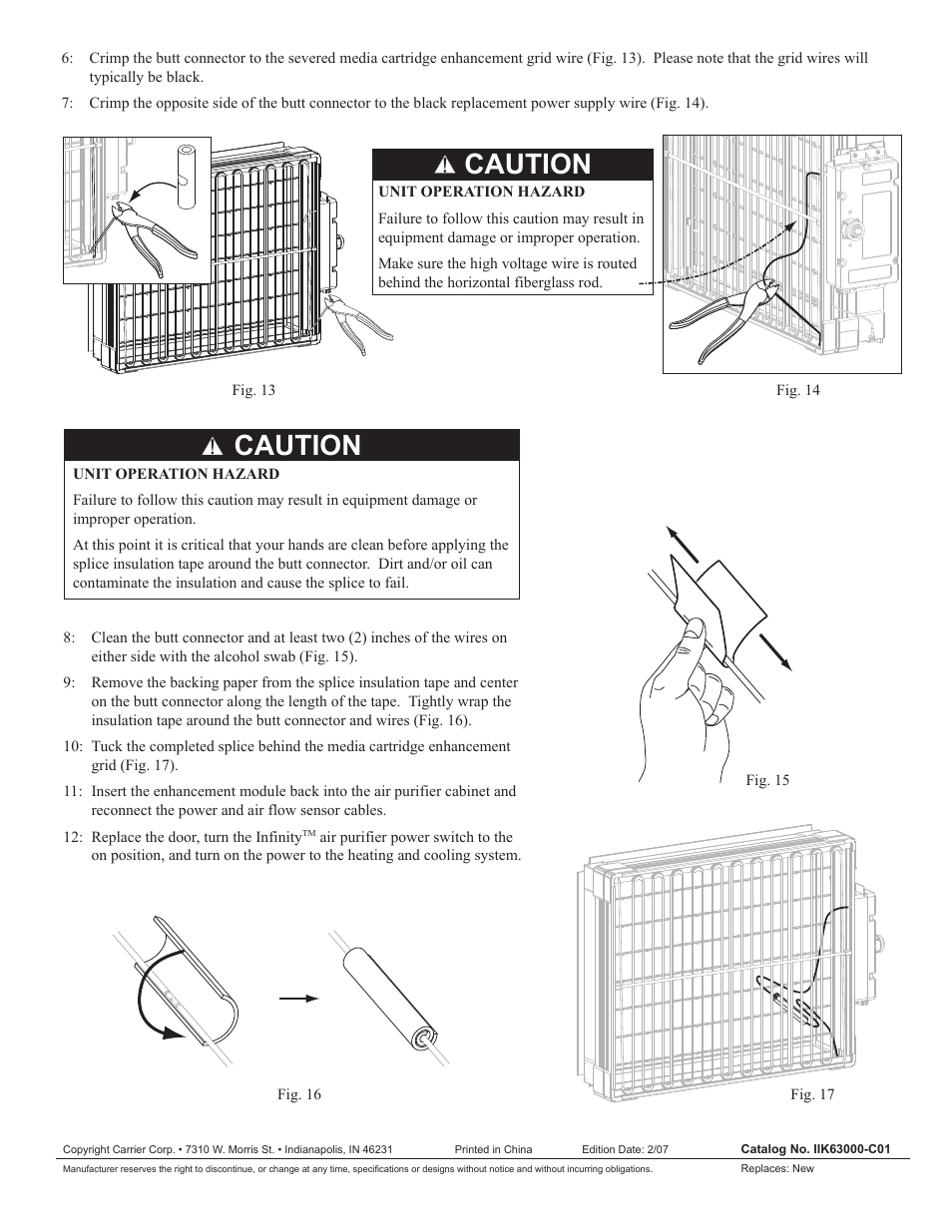 Caution | Carrier INFINITY KIT63000 User Manual | Page 4 / 4