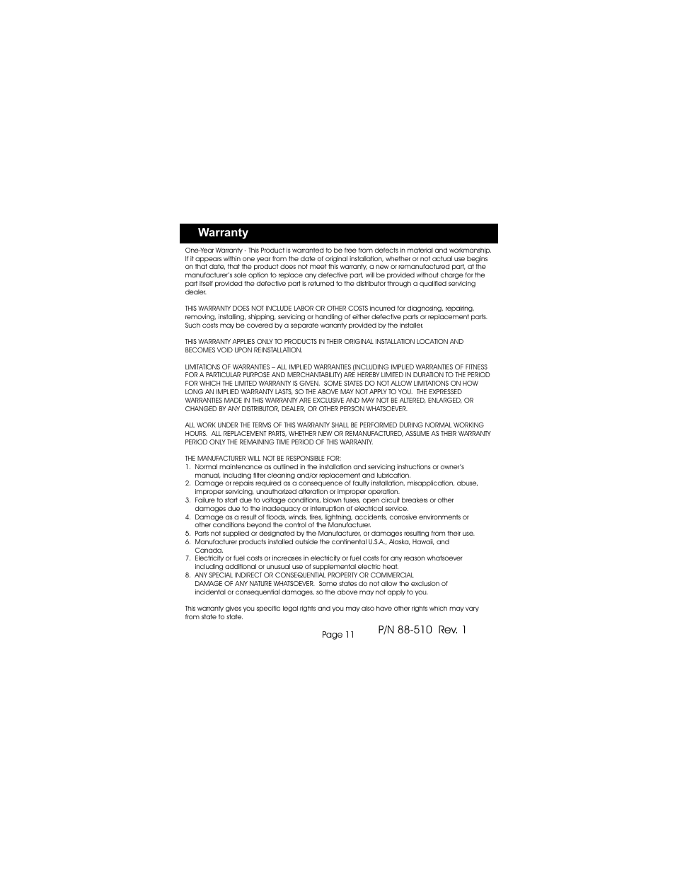 Warranty | Carrier 33CSIRRCVR-01 User Manual | Page 11 / 11