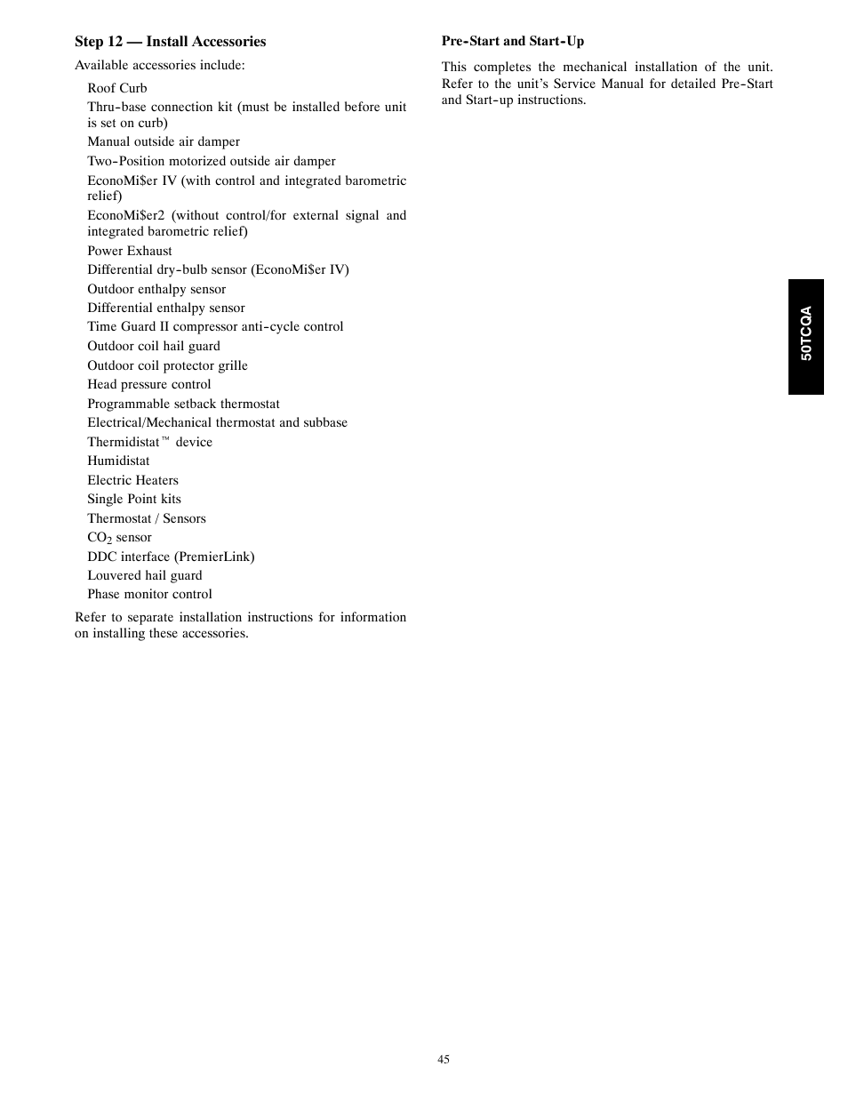 Carrier 50TCQA User Manual | Page 45 / 48