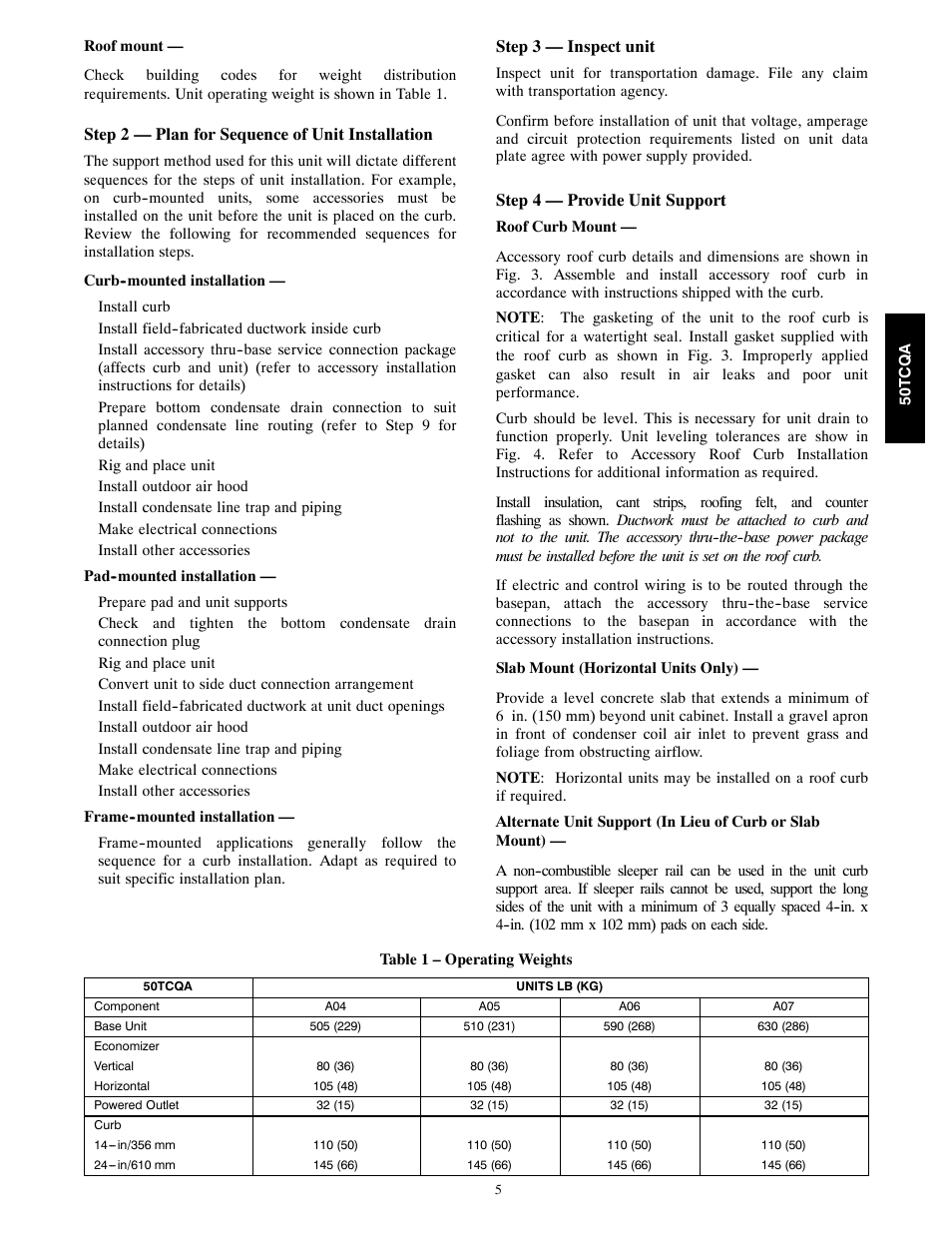 Carrier 50TCQA User Manual | Page 5 / 48