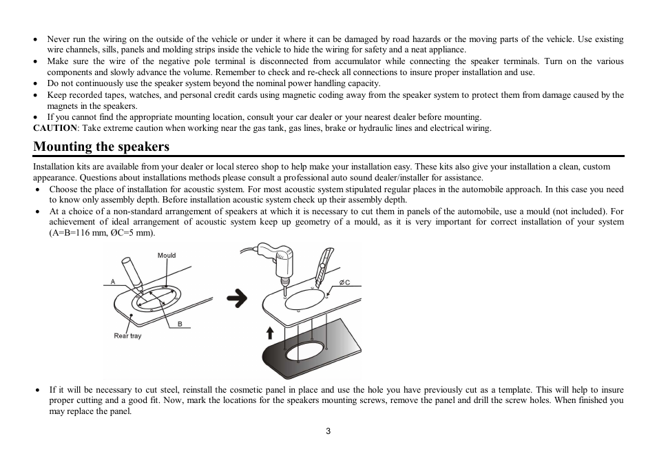 Mounting the speakers | Hyundai H-CSK502 User Manual | Page 3 / 11