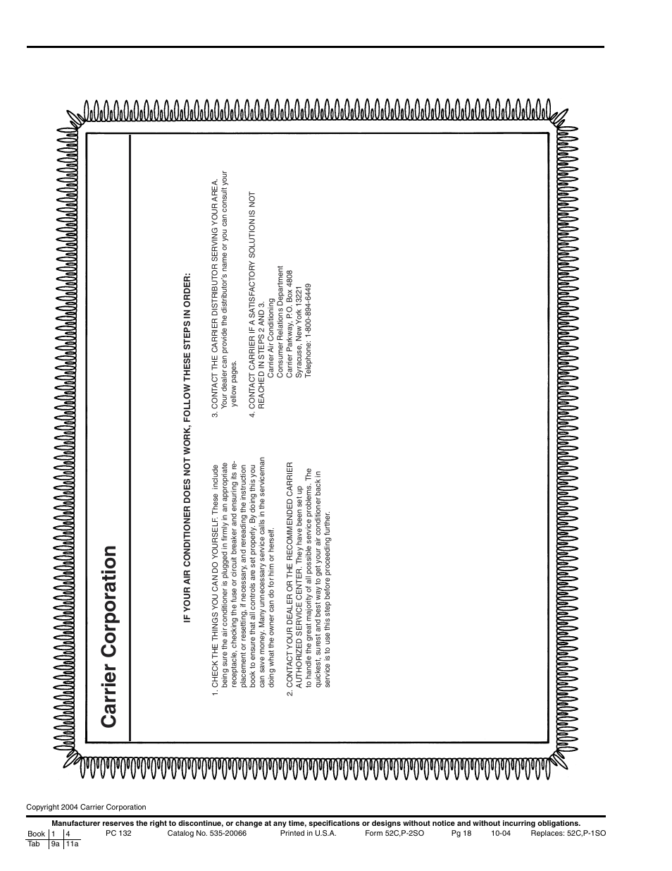 Carrier corporation | Carrier 52C User Manual | Page 18 / 36