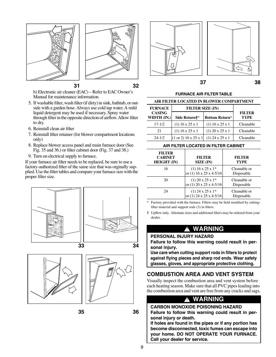 Warning | Carrier 58MVB User Manual | Page 9 / 12