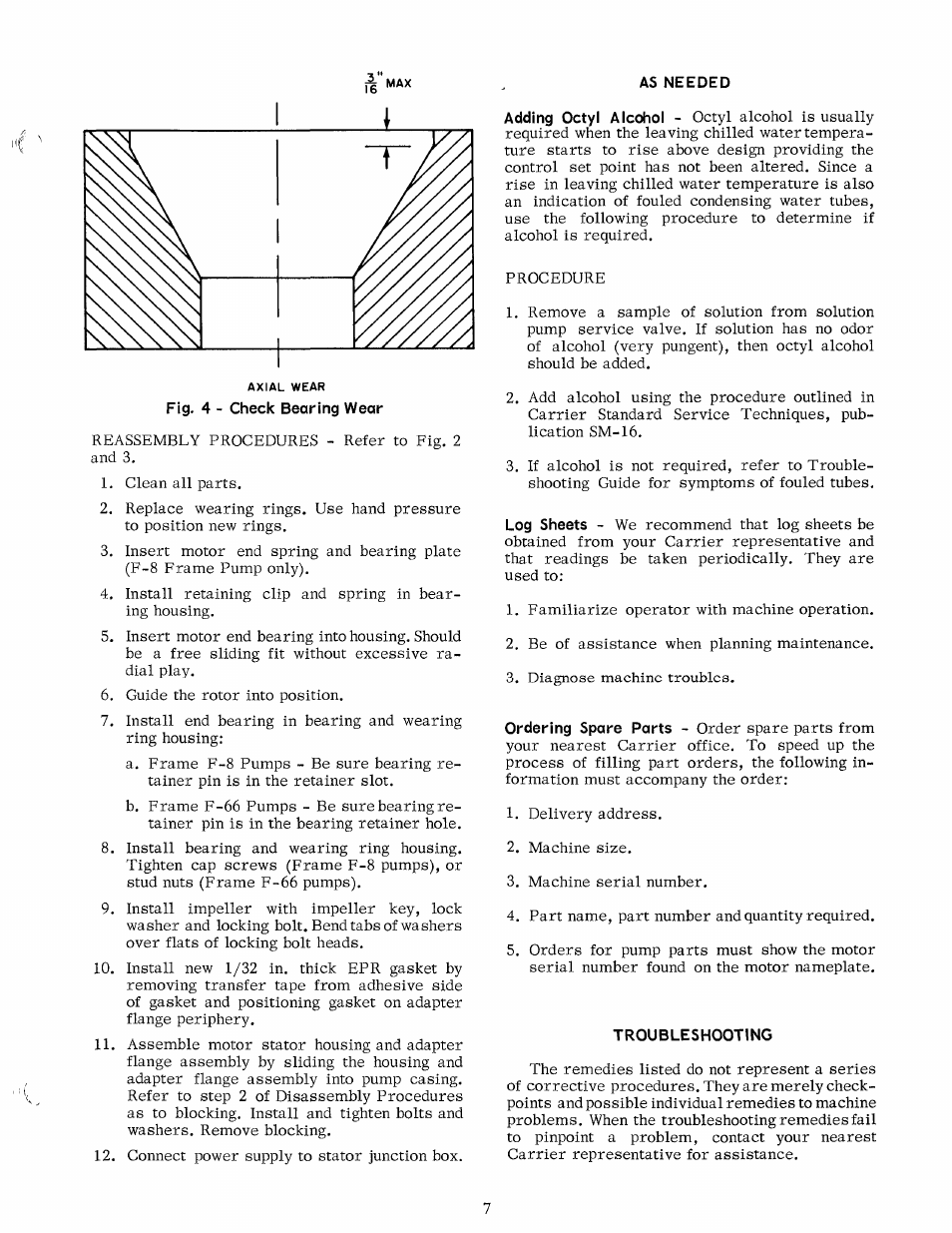 As needed, Troubleshooting | Carrier 16JA User Manual | Page 7 / 12