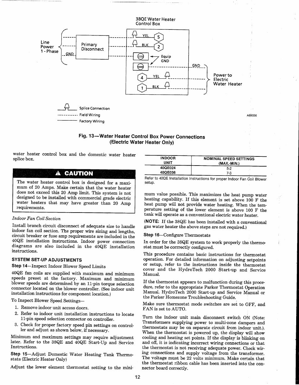 A caution | Carrier 38QE User Manual | Page 12 / 14