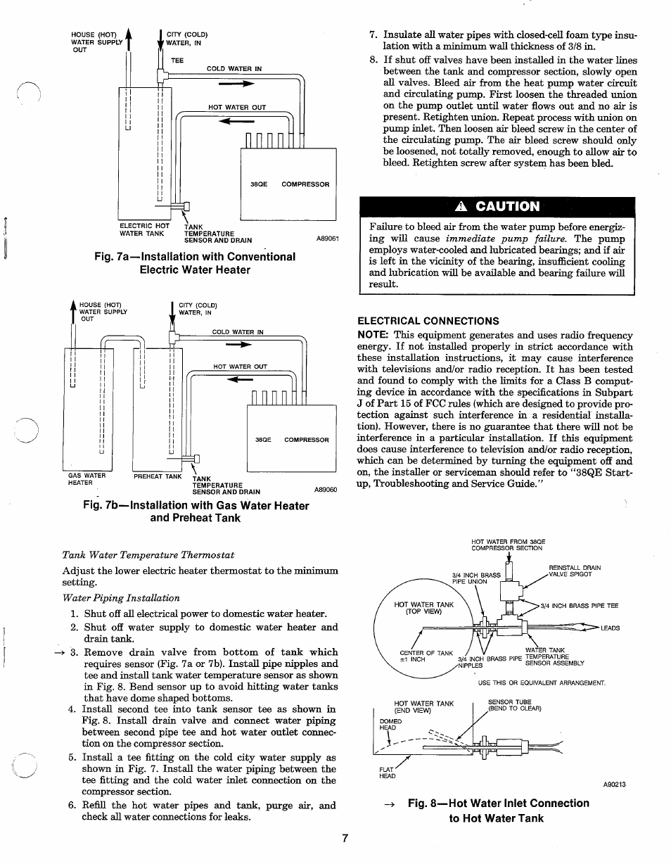 A caution | Carrier 38QE User Manual | Page 7 / 14