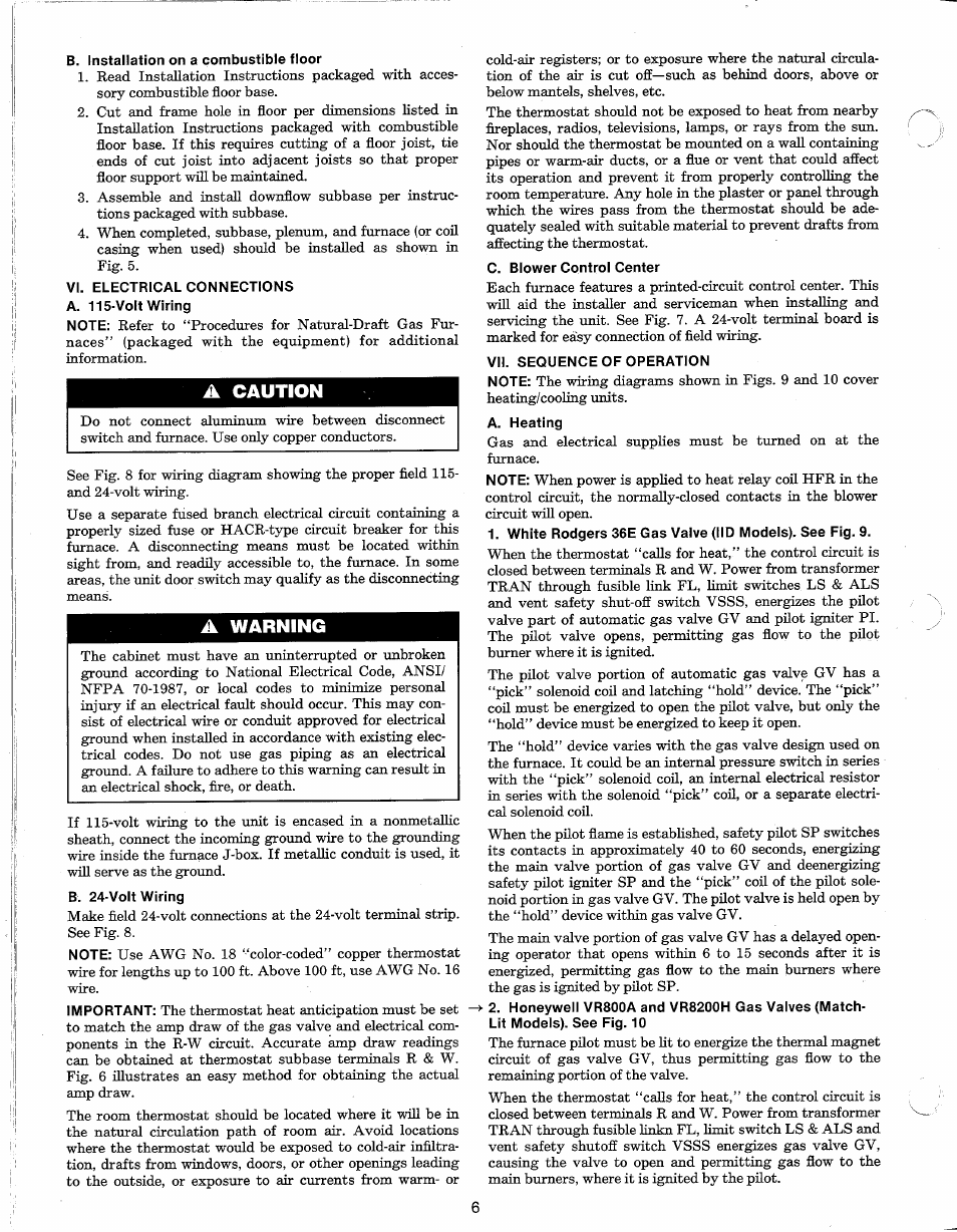 A caution, A warning | Carrier 58DR User Manual | Page 6 / 12