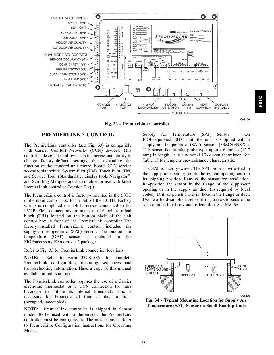 Premierlink t control | Carrier 50TCA04-A07 User Manual | Page 23 / 73