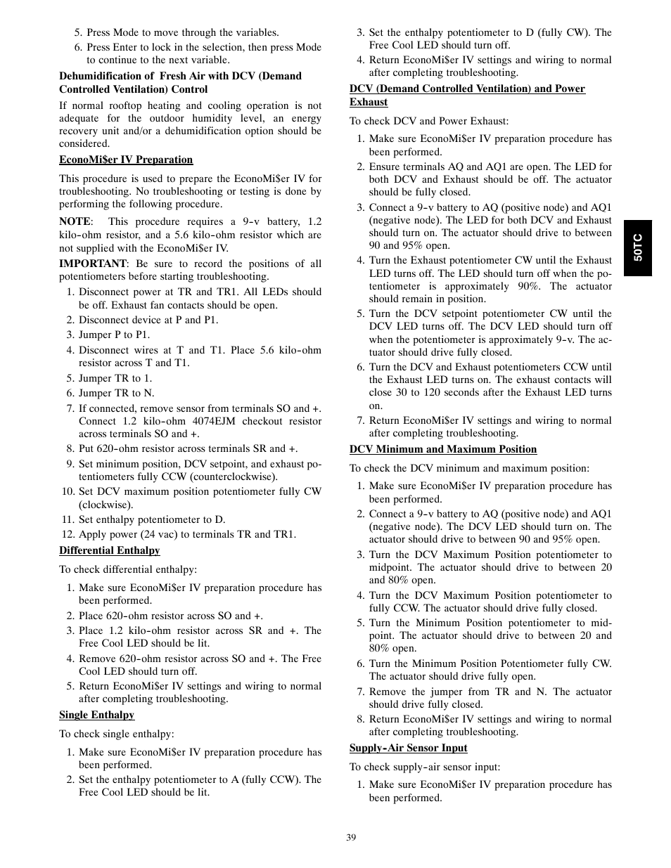 Carrier 50TCA04-A07 User Manual | Page 39 / 73