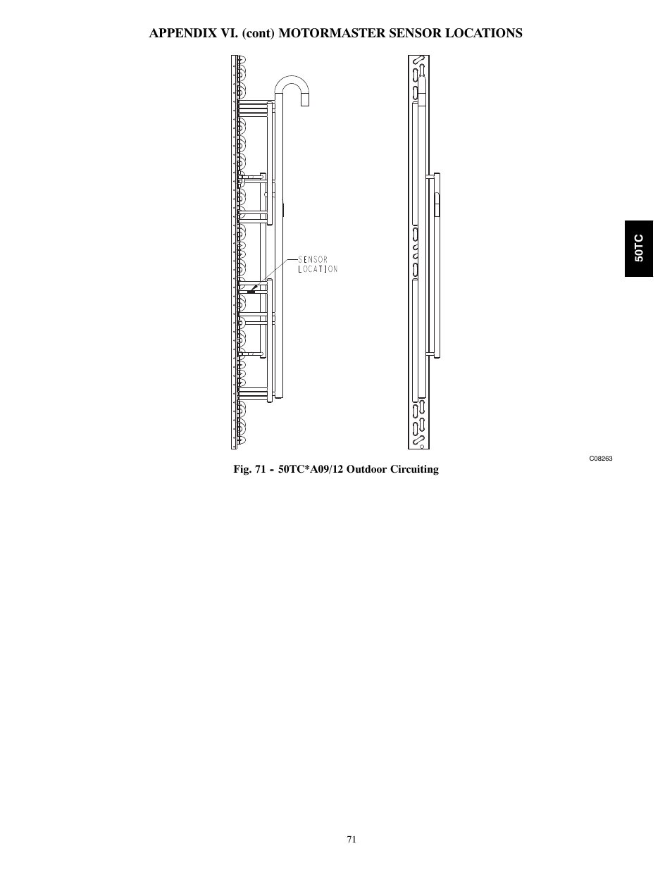 Appendix vi. (cont) motormaster sensor locations | Carrier 50TCA04-A07 User Manual | Page 71 / 73