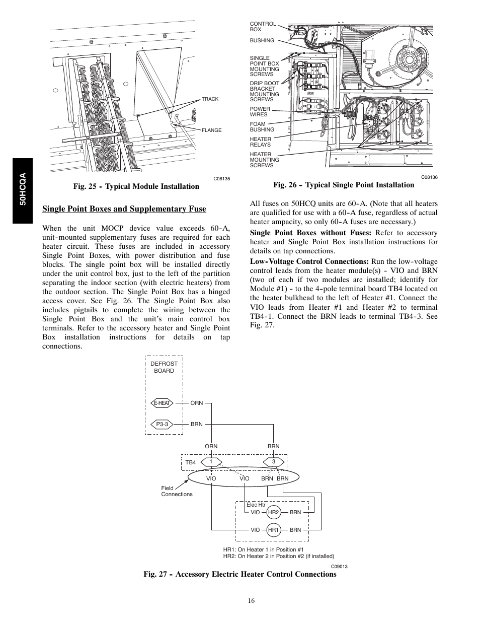 Single point boxes and supplementary fuse | Carrier 50HCQA User Manual | Page 16 / 44
