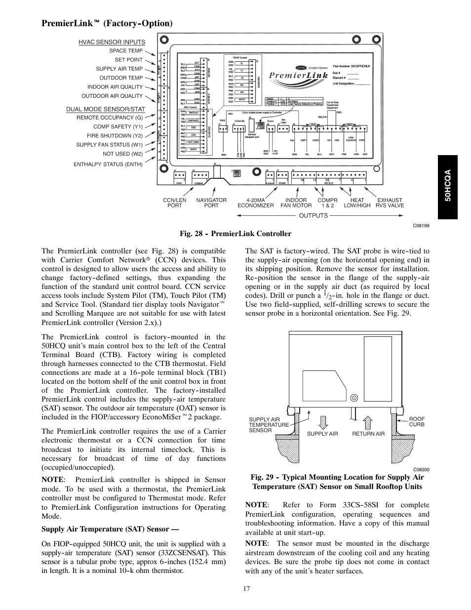 Premierlink t (factory--option) | Carrier 50HCQA User Manual | Page 17 / 44