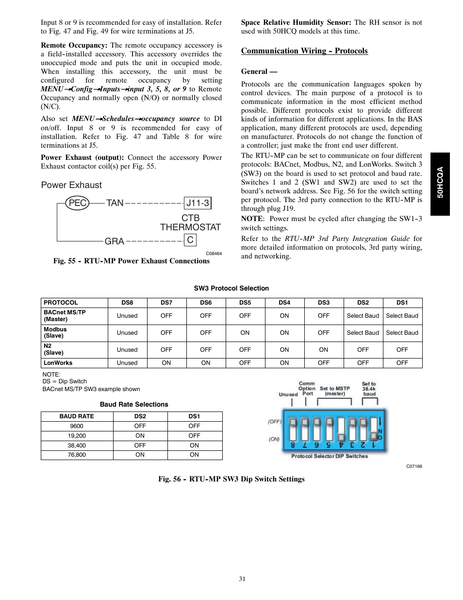 Power exhaust j11-3 c tan gra pec ctb thermostat | Carrier 50HCQA User Manual | Page 31 / 44