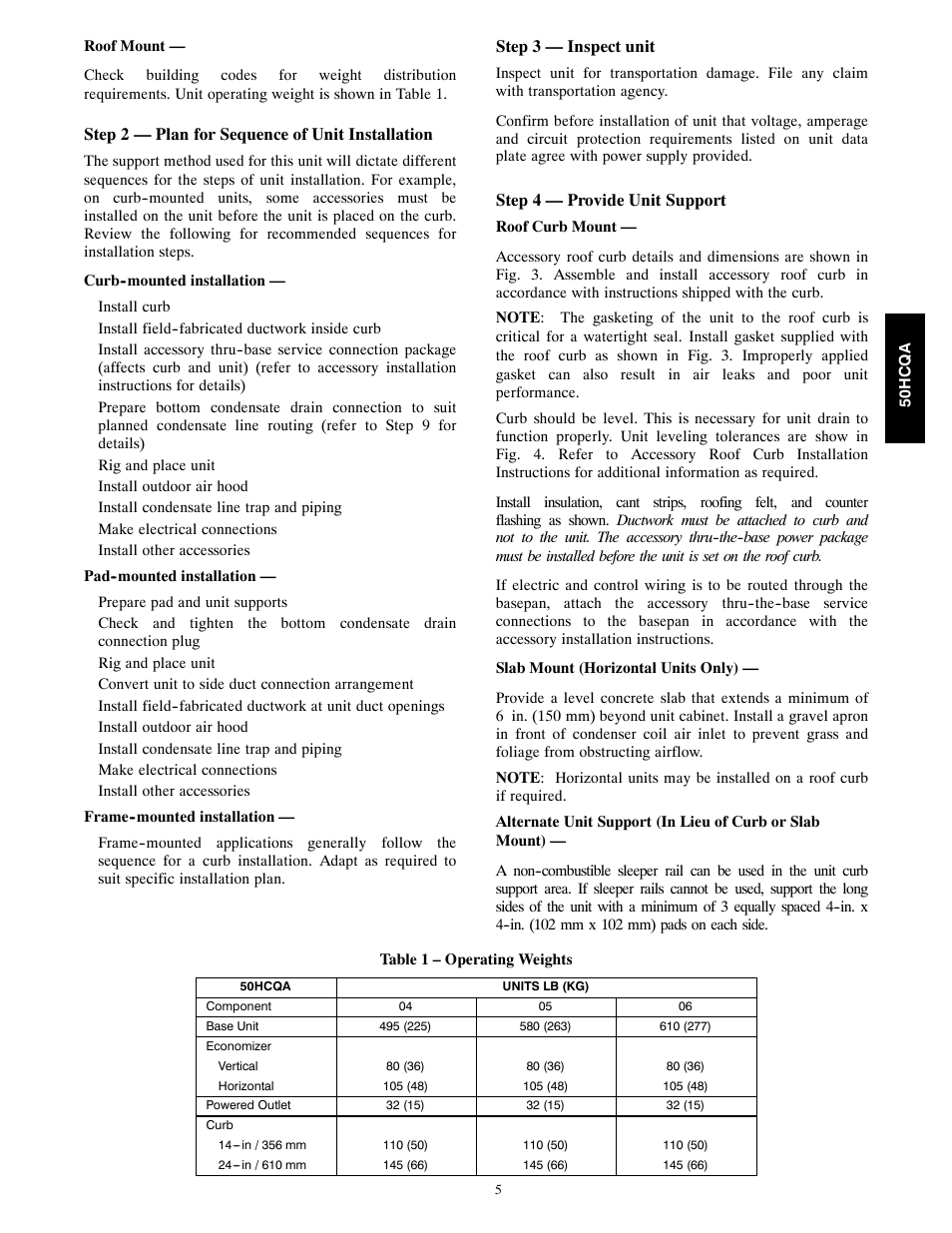 Carrier 50HCQA User Manual | Page 5 / 44