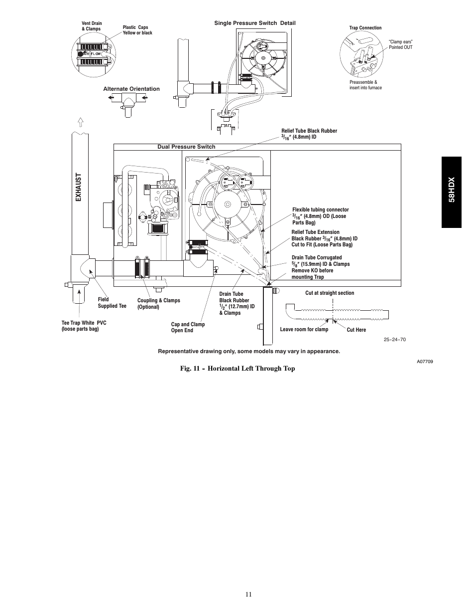 58h d x, Exhaus t | Carrier 58HDX User Manual | Page 11 / 22