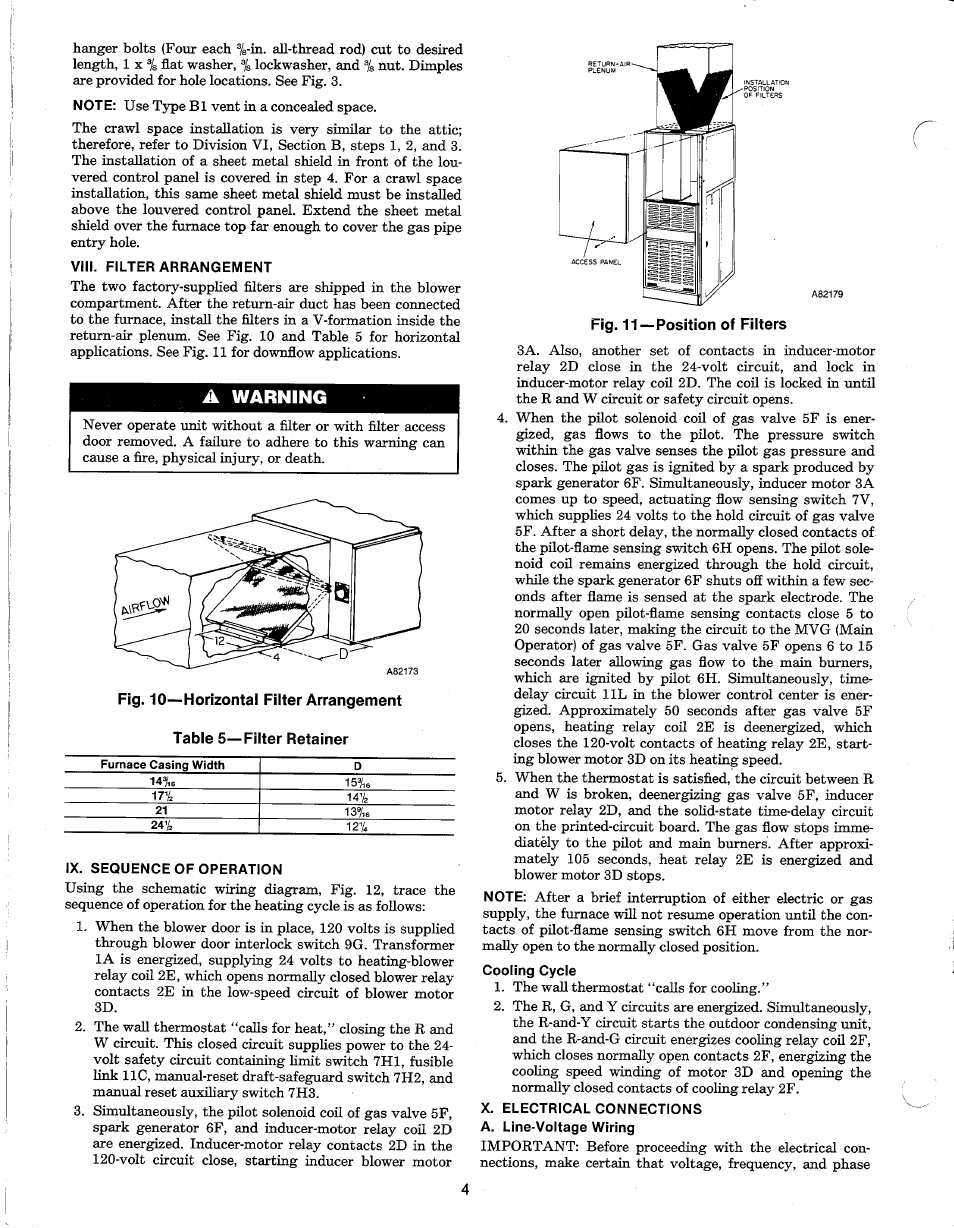 Viii. filter arrangement, Ix. sequence of operation | Carrier 58DHL User Manual | Page 4 / 10