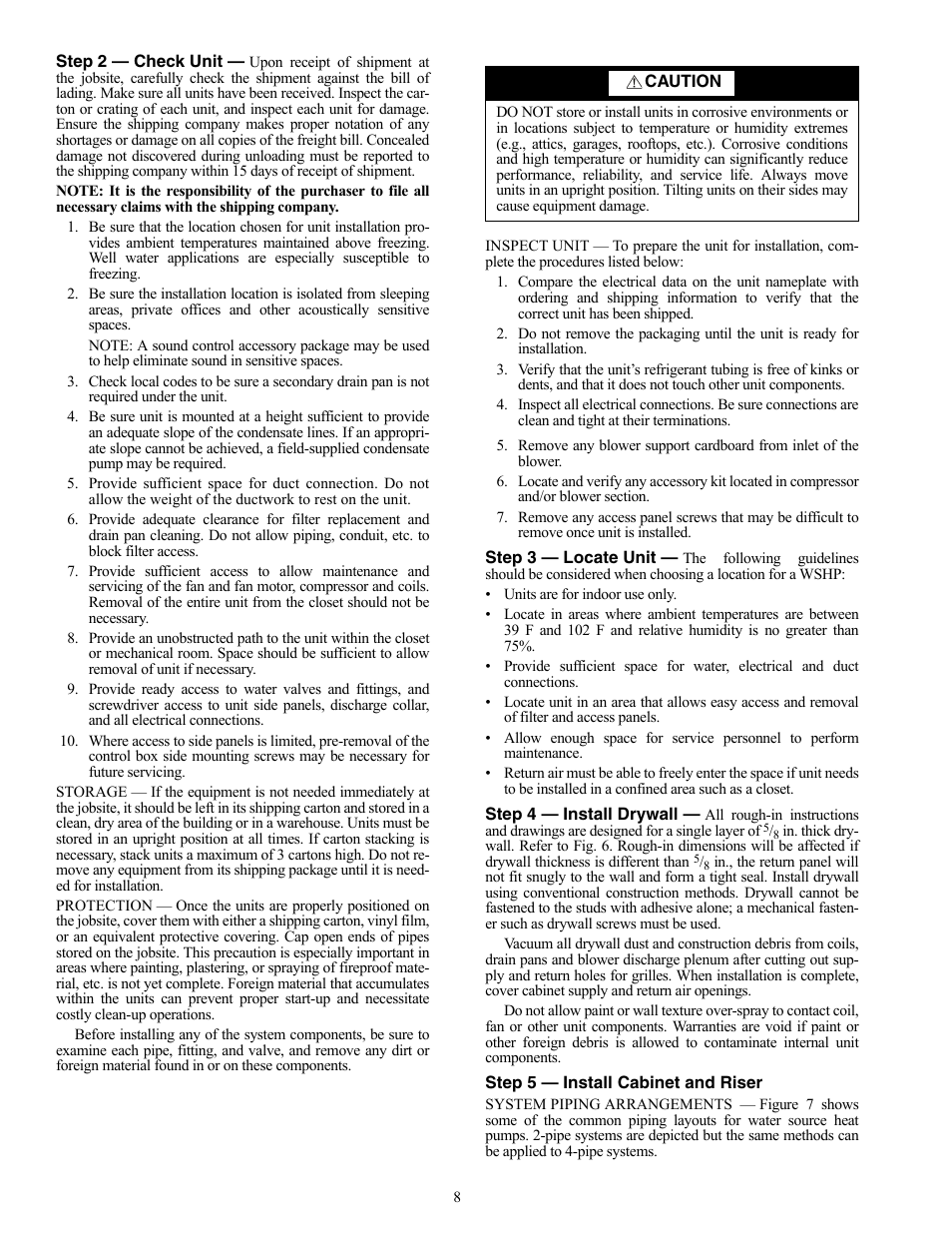 Carrier AQUAZONE 50VS User Manual | Page 8 / 24