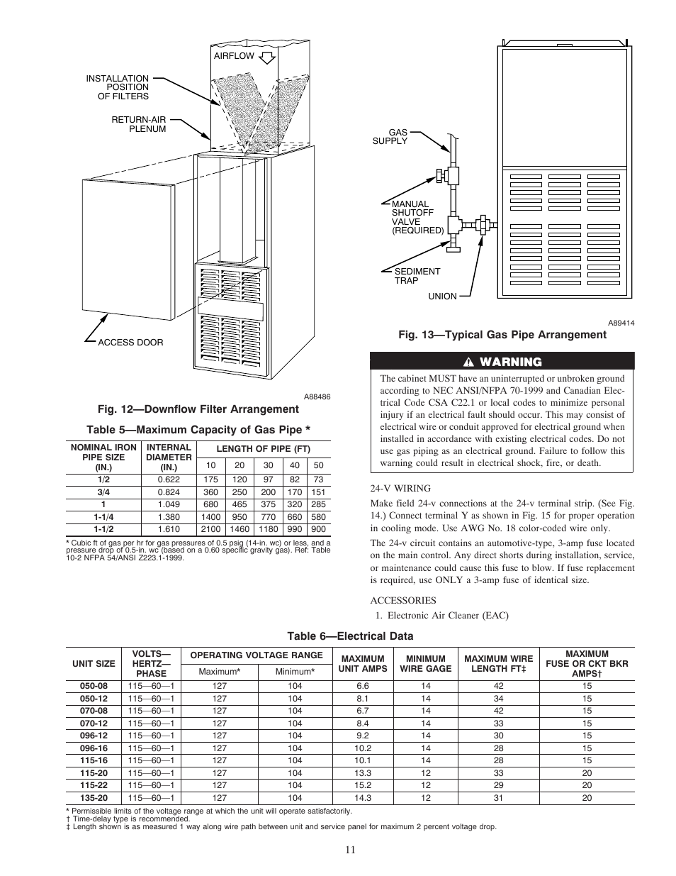 Carrier WEATHERMAKER 8000 58ZAV User Manual | Page 11 / 24