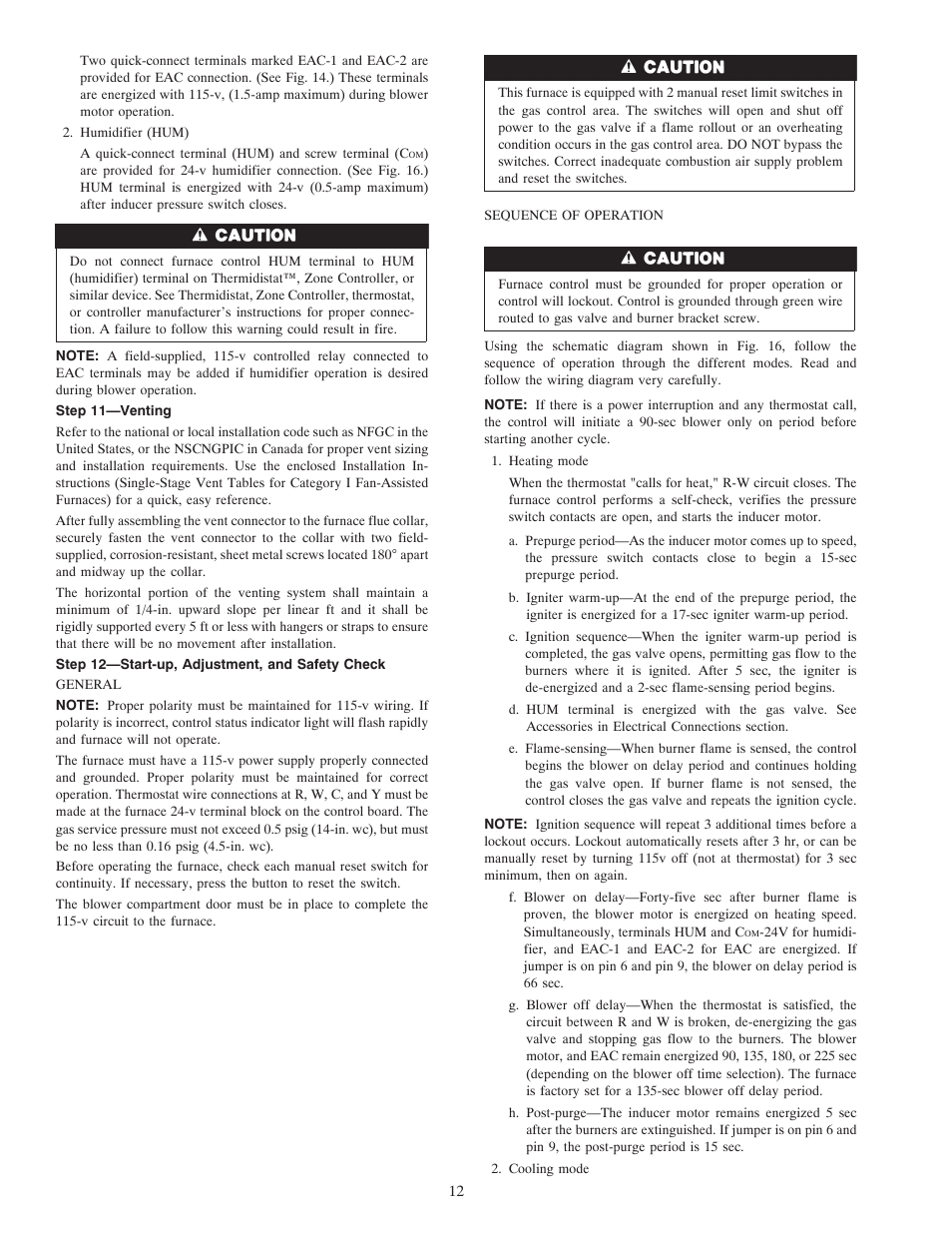 Carrier WEATHERMAKER 8000 58ZAV User Manual | Page 12 / 24