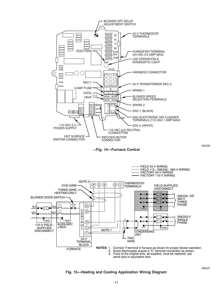 Fig. 14—furnace control | Carrier WEATHERMAKER 8000 58ZAV User Manual | Page 13 / 24