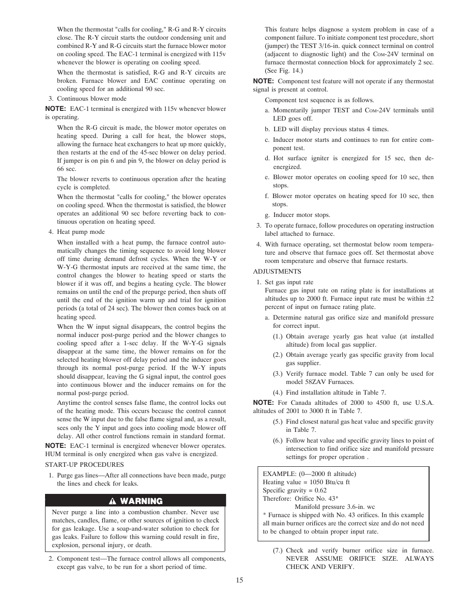 Carrier WEATHERMAKER 8000 58ZAV User Manual | Page 15 / 24