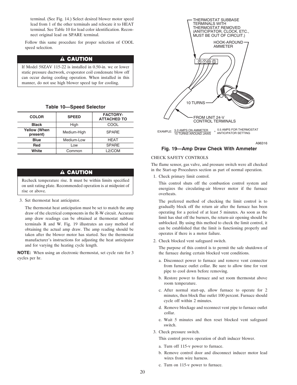 Carrier WEATHERMAKER 8000 58ZAV User Manual | Page 20 / 24