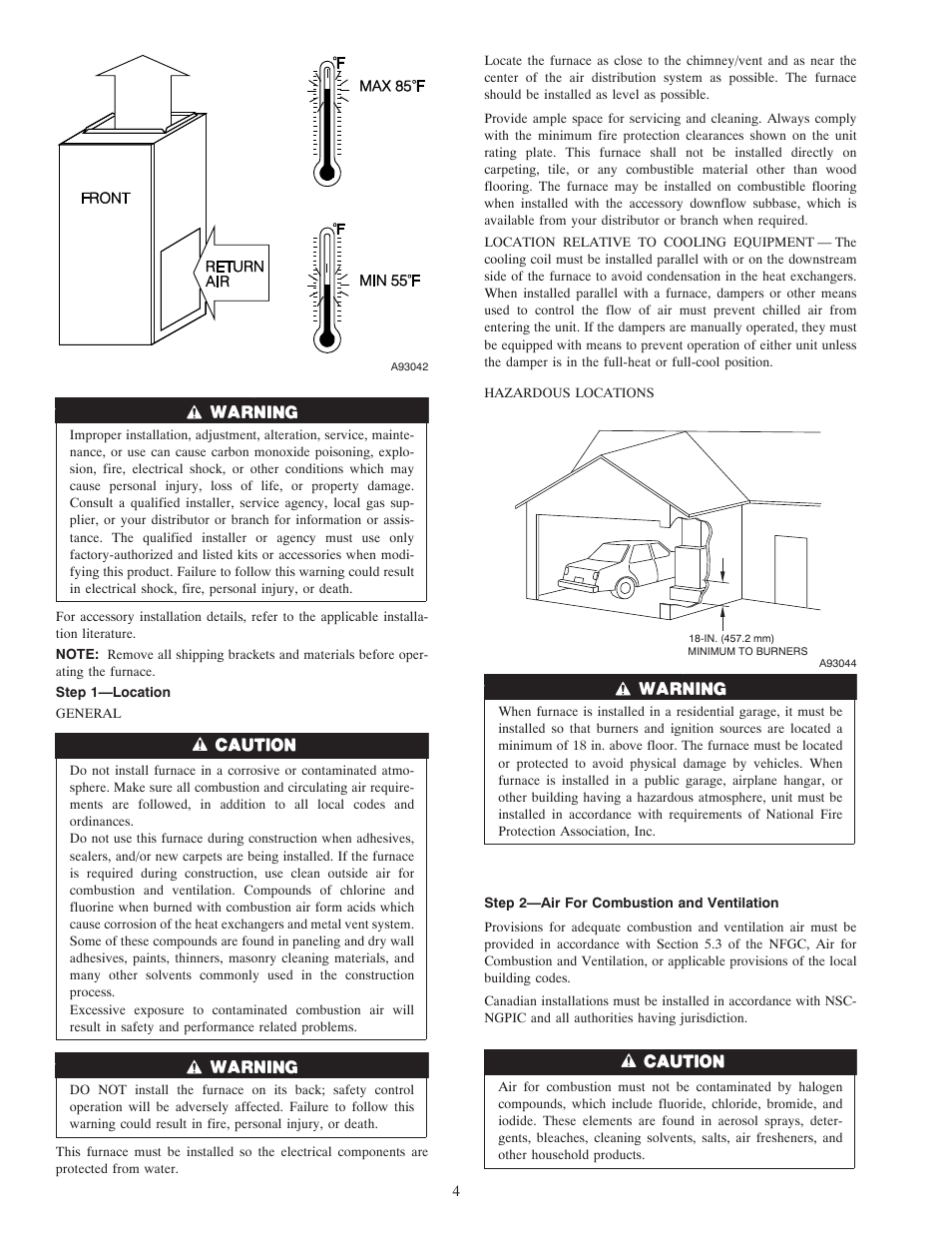 Carrier WEATHERMAKER 8000 58ZAV User Manual | Page 4 / 24