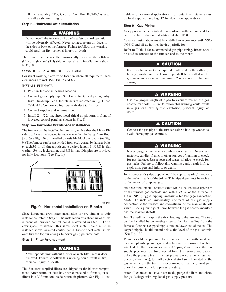 Carrier WEATHERMAKER 8000 58ZAV User Manual | Page 9 / 24