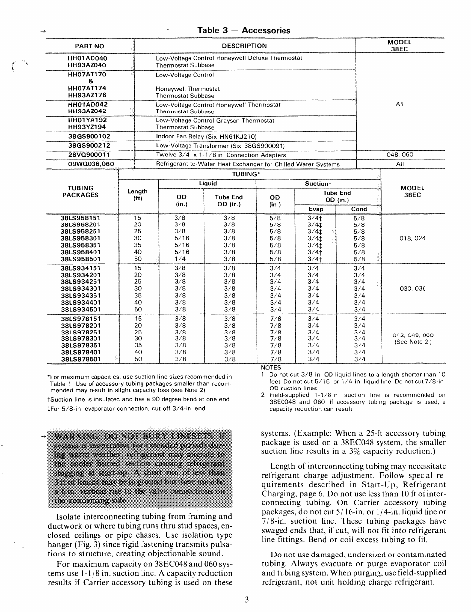 Table 3 — accessories | Carrier 38EC User Manual | Page 3 / 12