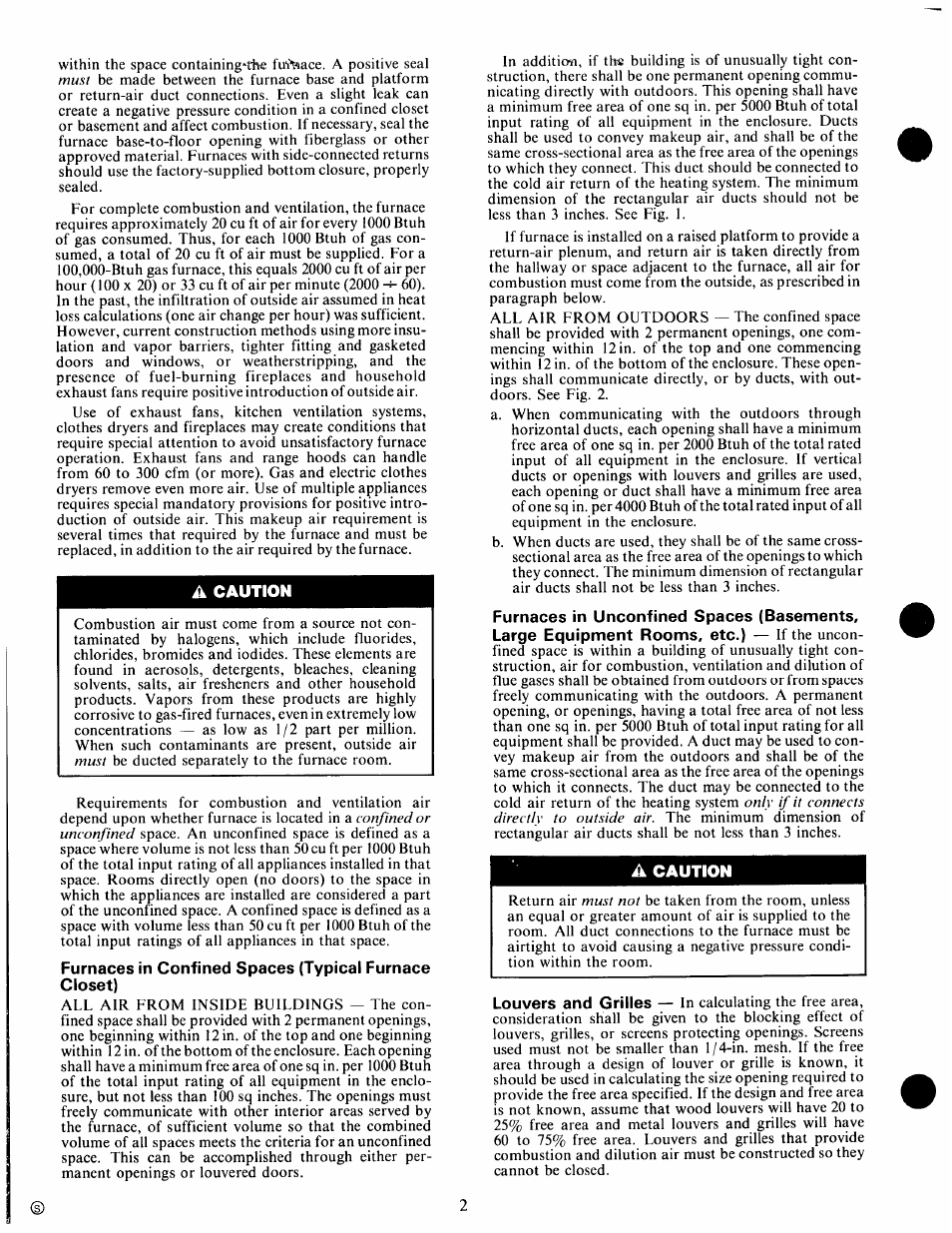 A caution | Carrier 58SS/DH User Manual | Page 2 / 8