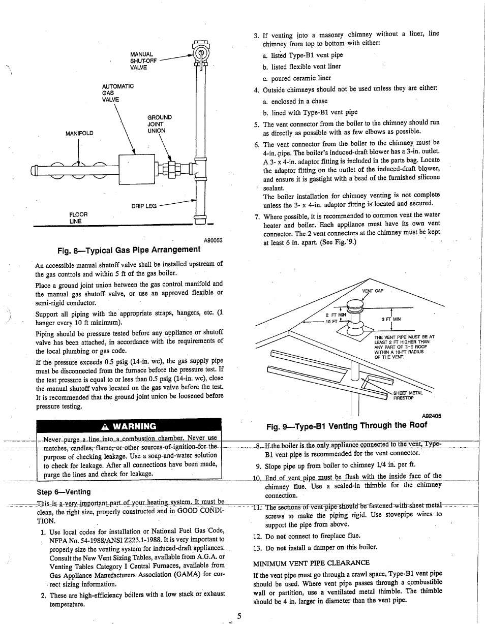 A warning, Warning | Carrier 61SW User Manual | Page 5 / 10