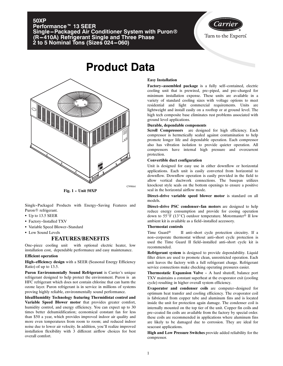 Carrier 50XP User Manual | 24 pages