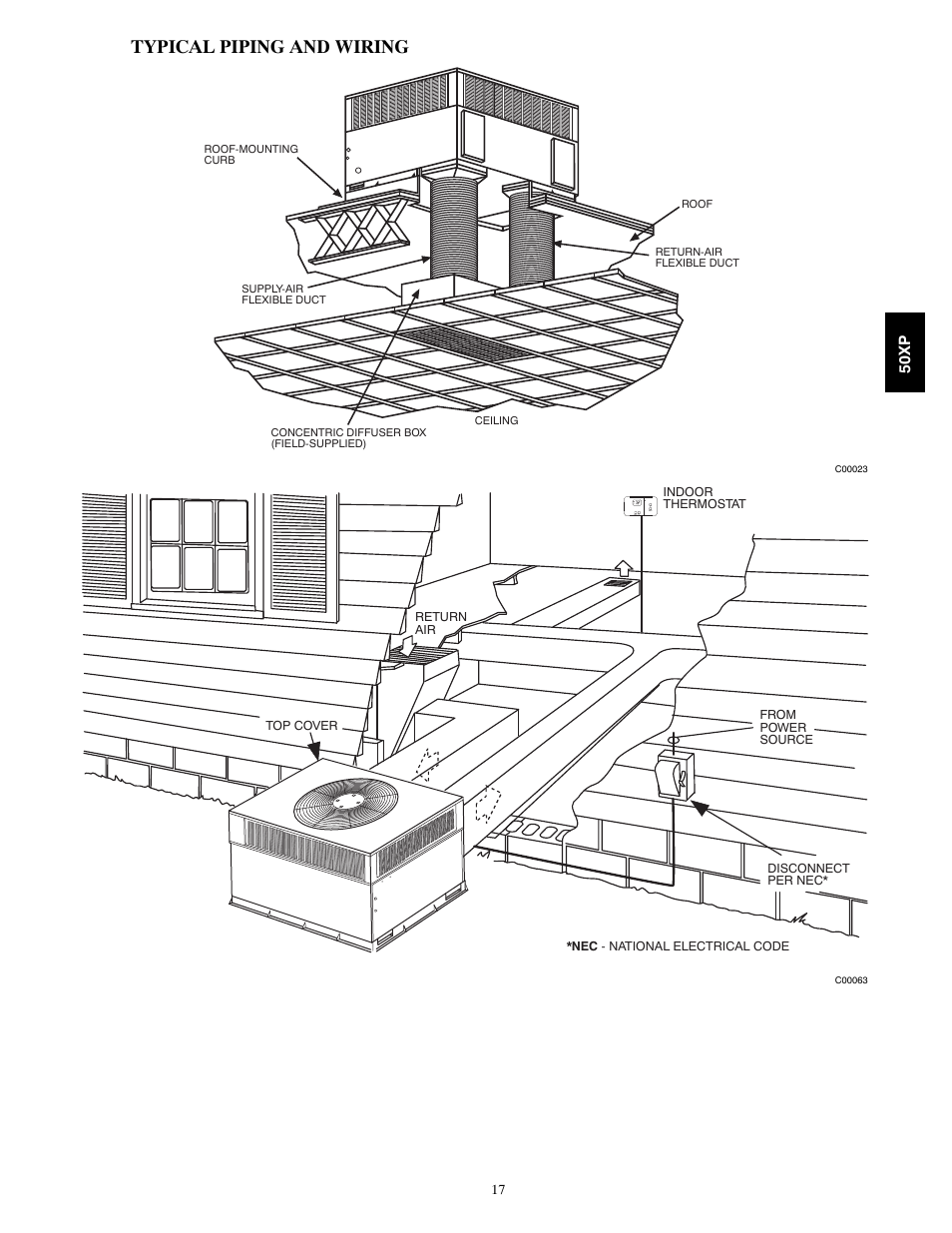 Typical piping and wiring, 50x p | Carrier 50XP User Manual | Page 17 / 24