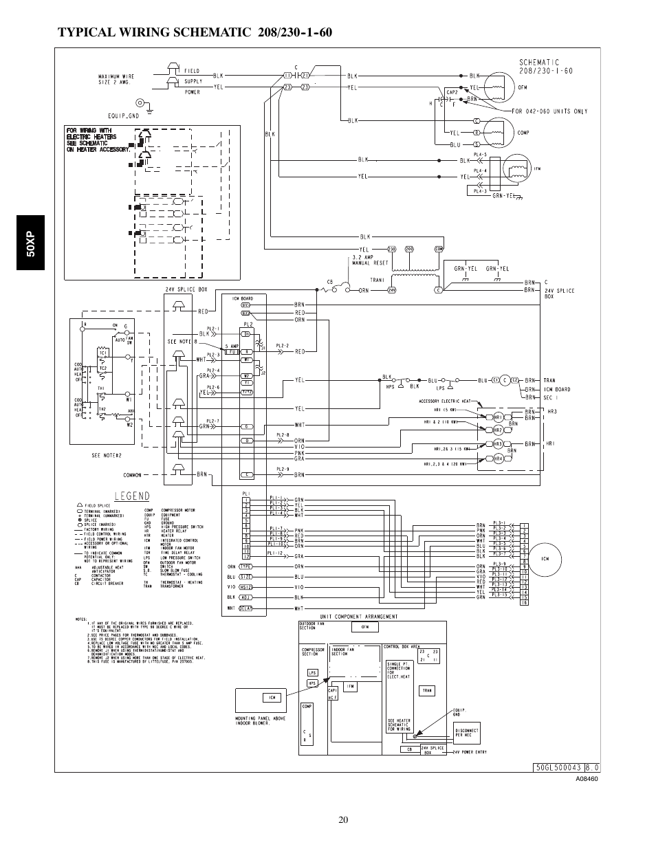 Typical wiring schematic | Carrier 50XP User Manual | Page 20 / 24