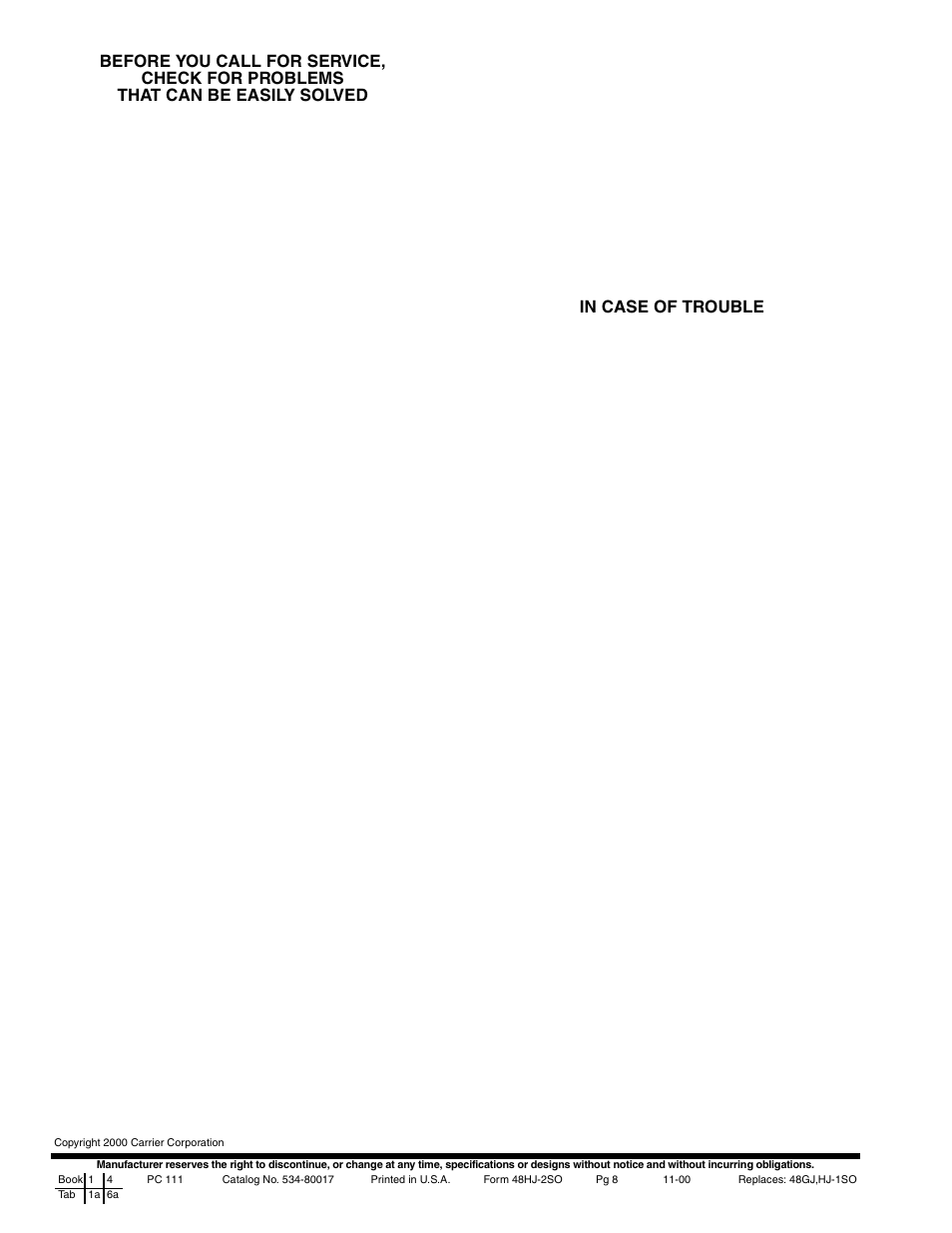 Carrier 48HJ004-014 User Manual | Page 8 / 8