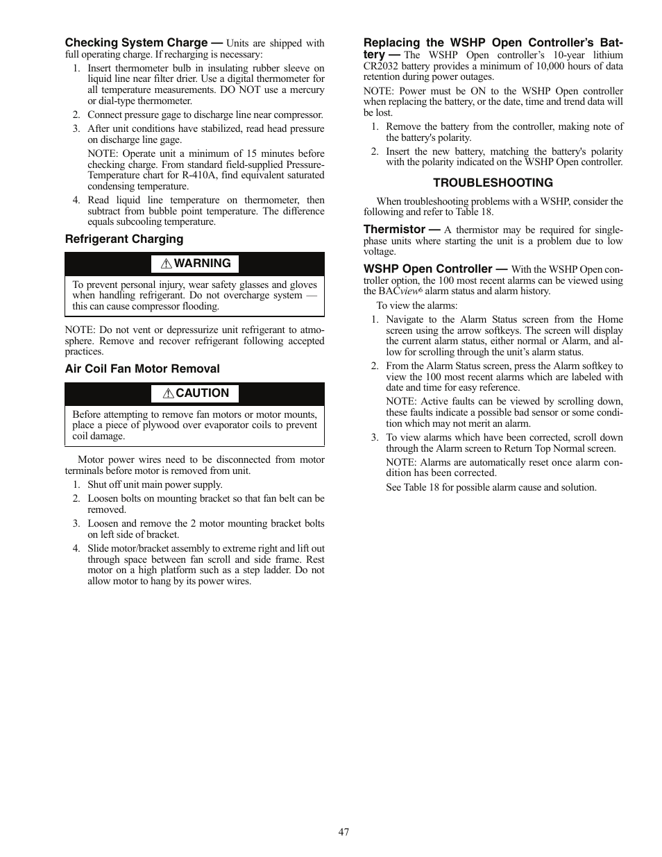 Carrier AQUAZONE 50PEC09-18 User Manual | Page 47 / 60