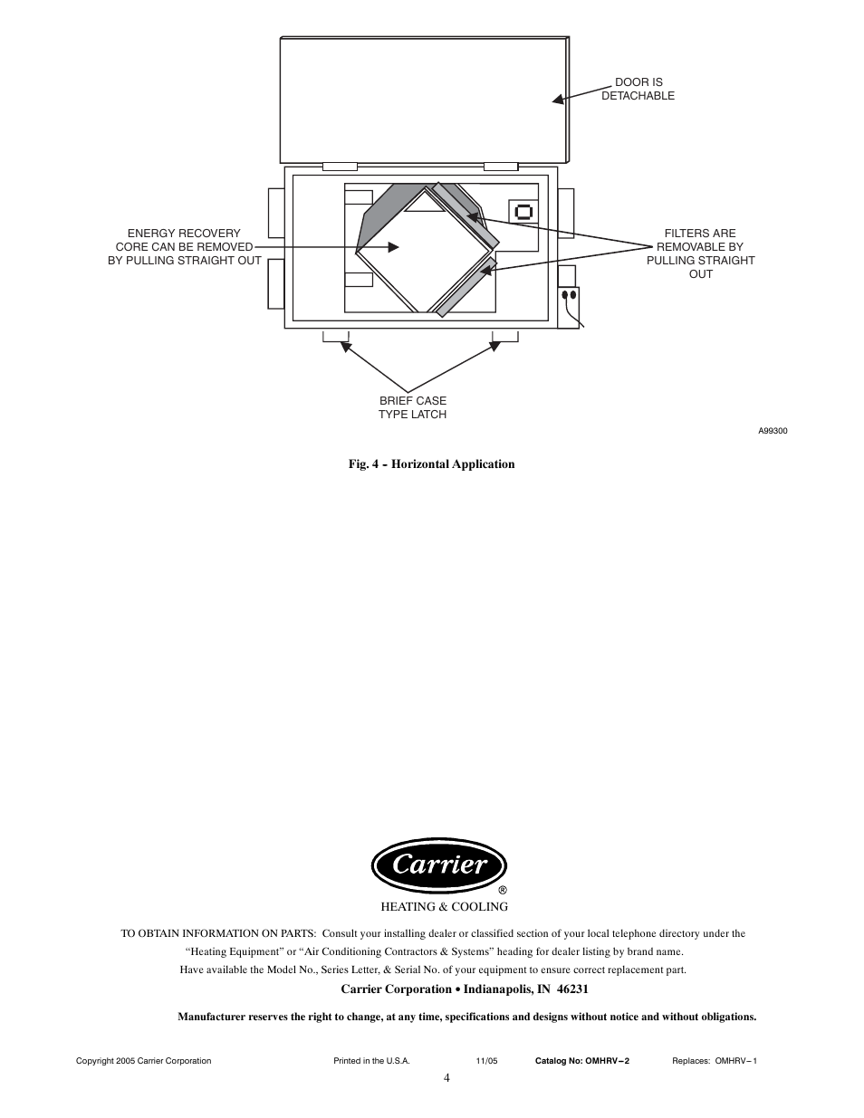 Carrier HRVCCSVA User Manual | Page 4 / 4
