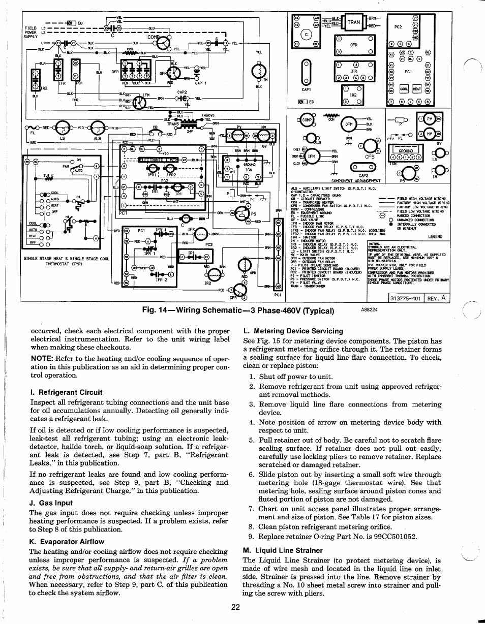 I. refrigerant circuit, J. gas input, K. evaporator airflow | L. metering device servicing, M. liquid line strainer | Carrier 48N User Manual | Page 22 / 24