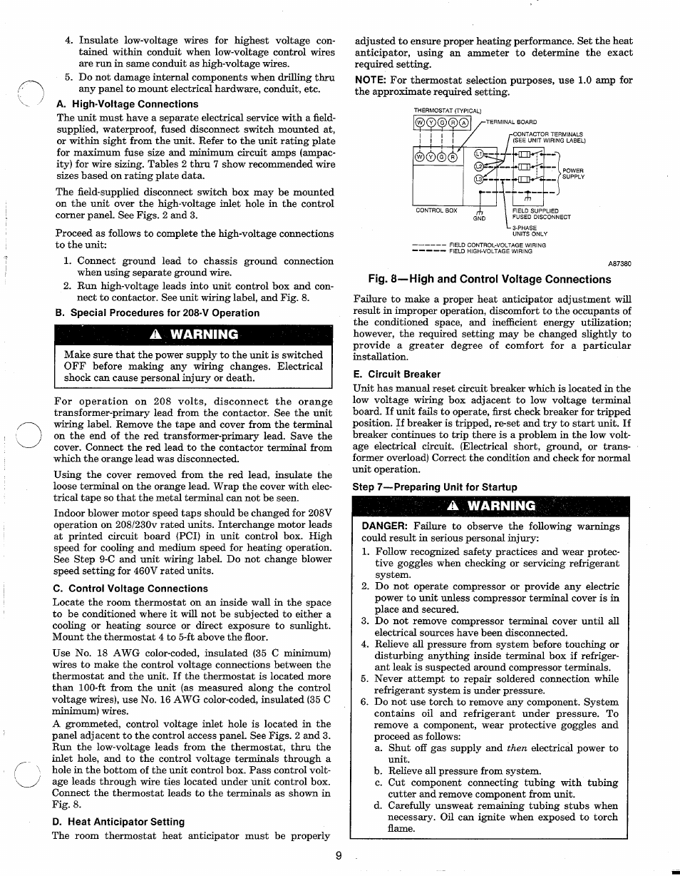 Fig. 8—high and control voltage connections | Carrier 48N User Manual | Page 9 / 24