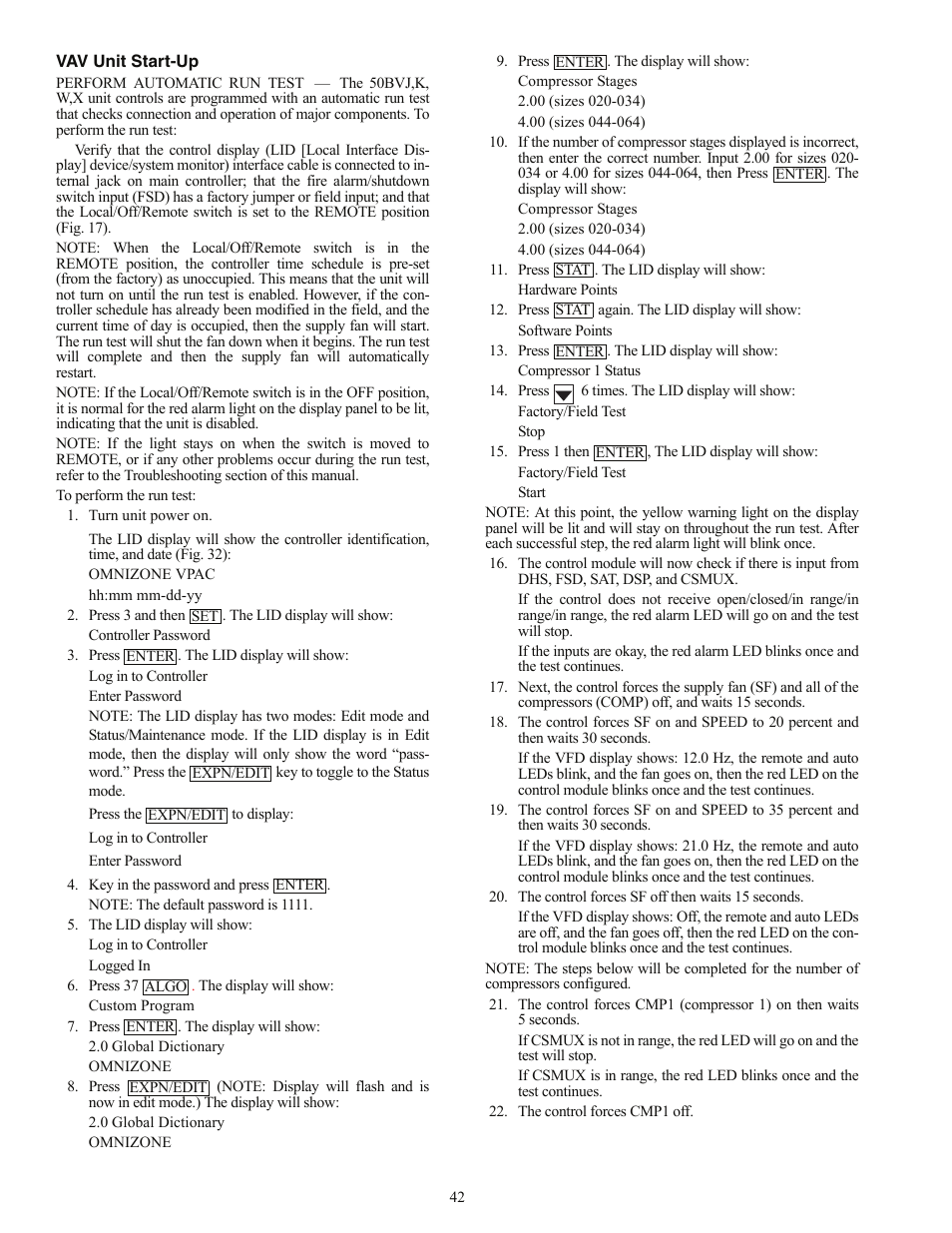 Carrier OMNIZONE 50BV020-064 User Manual | Page 42 / 68