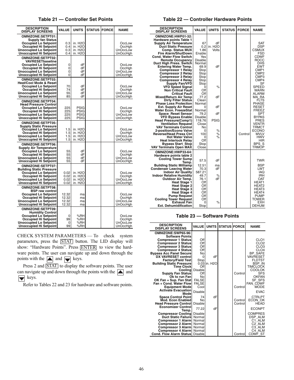 Stat enter stat | Carrier OMNIZONE 50BV020-064 User Manual | Page 46 / 68